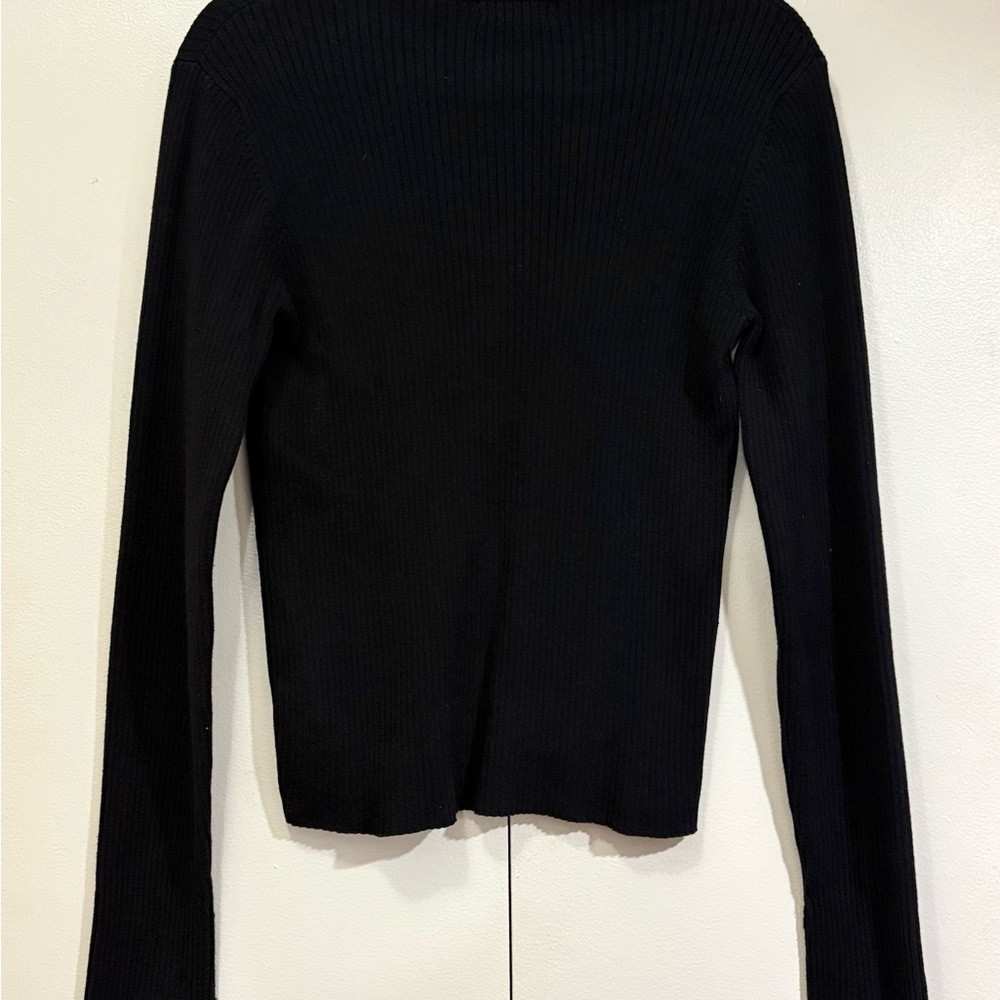 Anne Klein Black Ribbed Sweater - Picture 2 of 7
